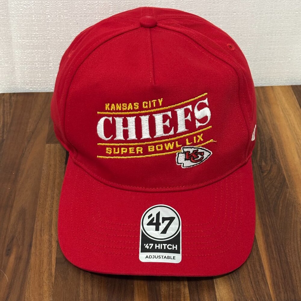 Kansas City Chiefs Super Bowl LIX‎ Hat ’47 Brand Hitch Adjustable Snapback Red
